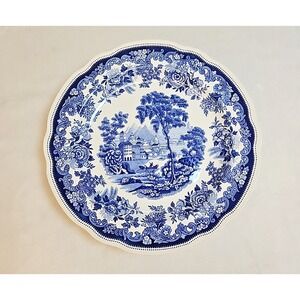 Spode Jane Seymour St. Catherine's Court Blue Transferware‎ Dinner Plate